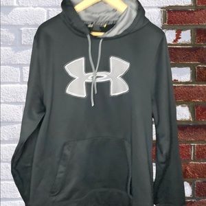 EUC Men’s Under Armour Storm Fleece, Big Logo embroidered Hoodie size Large